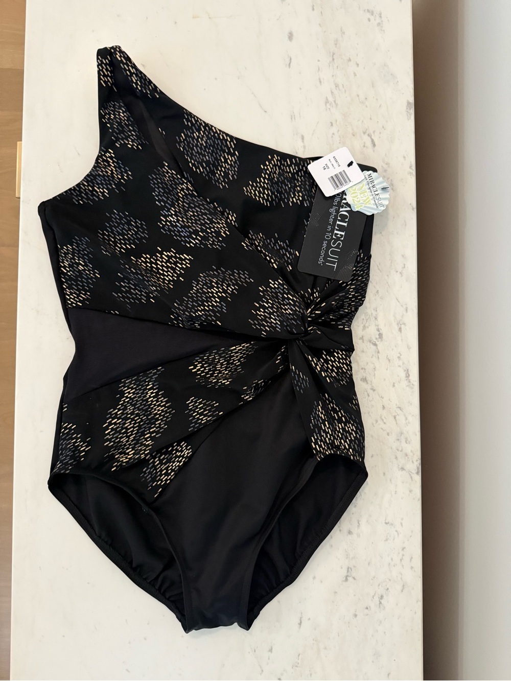 Miraclesuit Black One-Shoulder Swimsuit